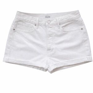 FRAME Cut Off Denim Shorts White 100% Cotton Size 30 HRVSRAT728
